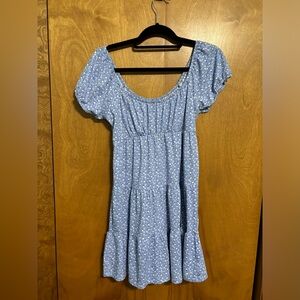 Hollister Blue Floral Tiered Mini Sundress